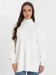 Белый свитер женский тёплый оверсайз , кофта высокий ворот, oversize однотонный