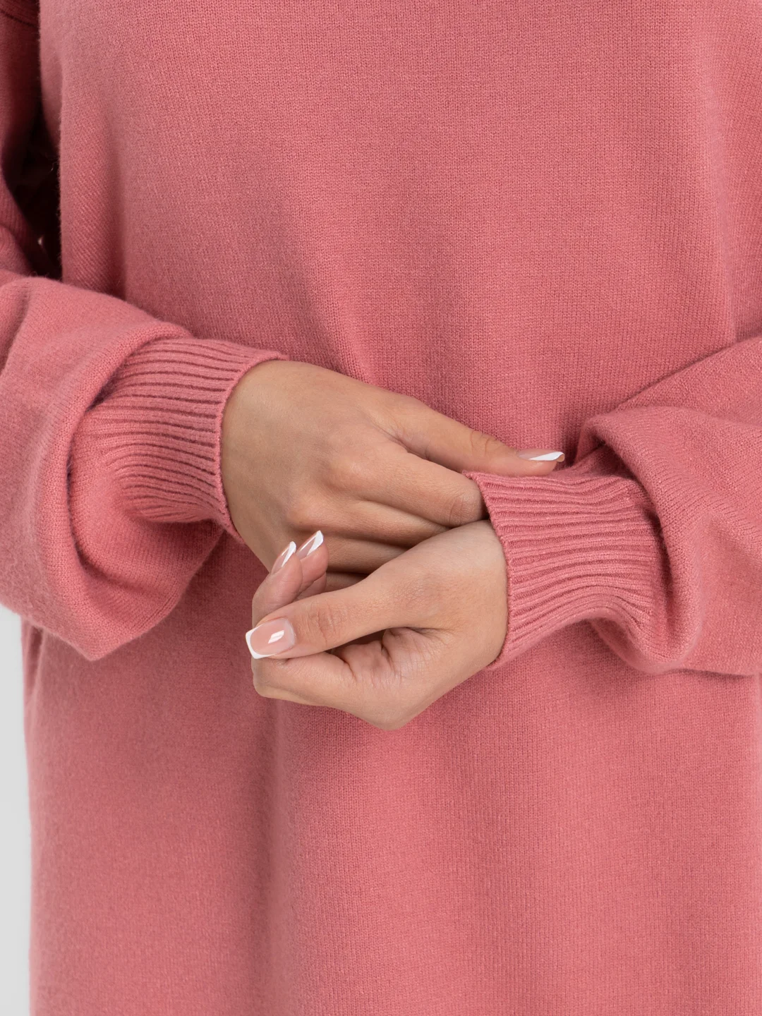 Коралловый свитер женский тёплый оверсайз , кофта высокий ворот, oversize однотонный