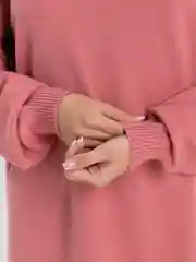 Коралловый свитер женский тёплый оверсайз , кофта высокий ворот, oversize однотонный