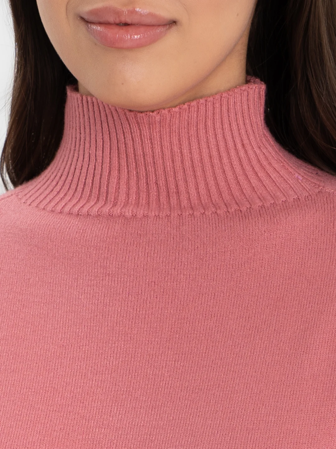 Коралловый свитер женский тёплый оверсайз , кофта высокий ворот, oversize однотонный