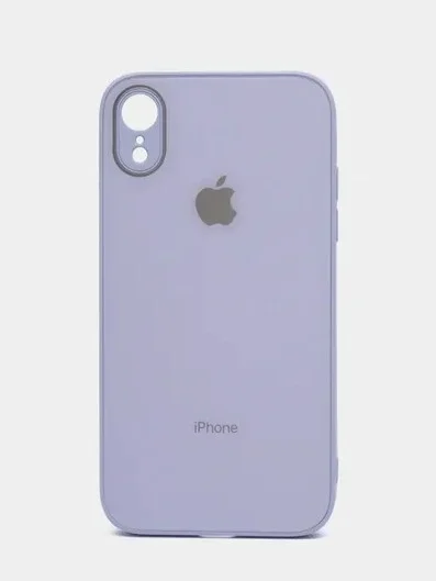 Бежевый меланж чехол для iPhone XR, со стеклянной панелью и защитой камеры