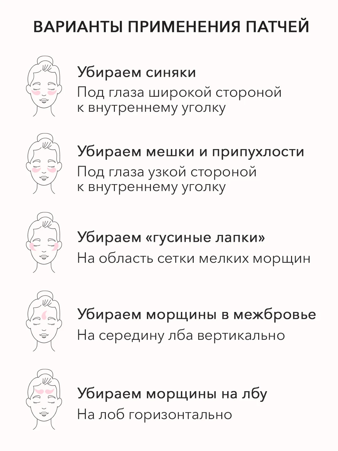 Увлажняющие патчи для глаз от темных кругов, отеков и морщин с пептидами, 60шт. Bioaqua