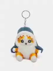 Мягкая плюшевая игрушка брелок для рюкзака ключей Кот Акула, кот в акуле