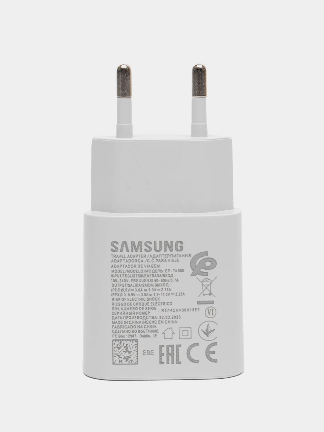 Белый сетевое зарядное устройство для Samsung TA800 Type-C,25W USB-C зарядка самсунг