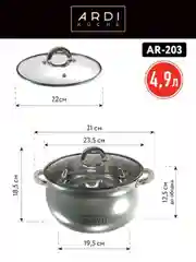 Кастрюля ARDI KUCHE AR-203 объемом 4,9 л