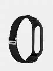 Черный ремешок текстильный альпийская петля для Mi Band 3 / Band 4 / Band 5 / Band 6 / Band 7