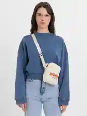 Белый сумка женская через плечо из холста