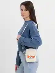 Белый сумка женская через плечо из холста