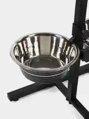 Черный миски для собак на подставке