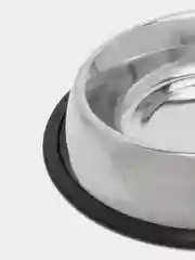Серый металлик миска металлическая на резинке для кошки и собак