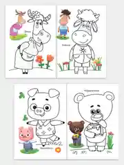 Лесной зеленый раскраска для малышей 3-5 лет Буренка Даша, 14*20см, 14 стр, 14 картинок для раскрашивания