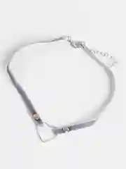 Серебряный чокер бархатный с сердечком