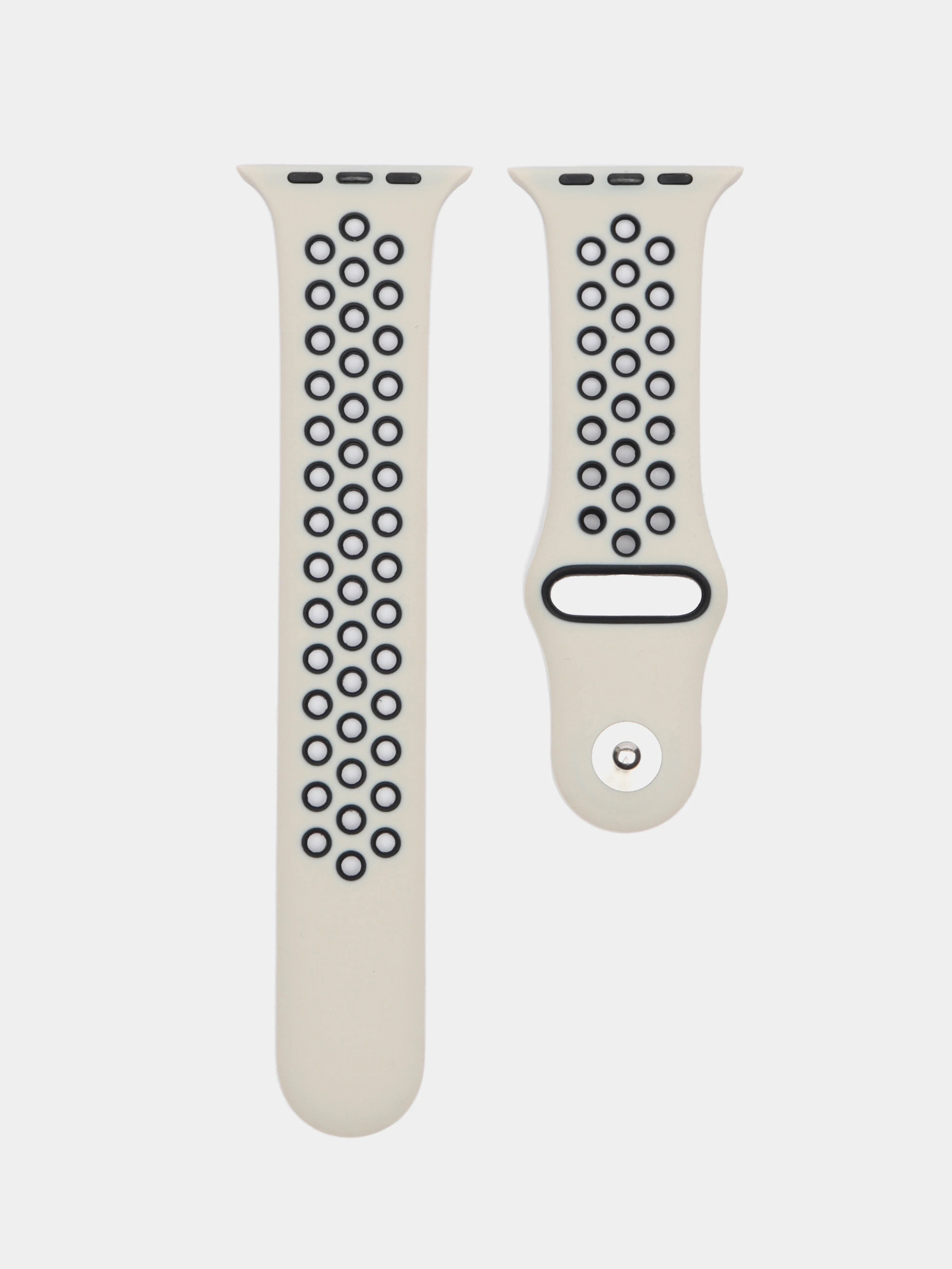 Бежевый силиконовый ремешок для часов Apple Watch 1-7, SE