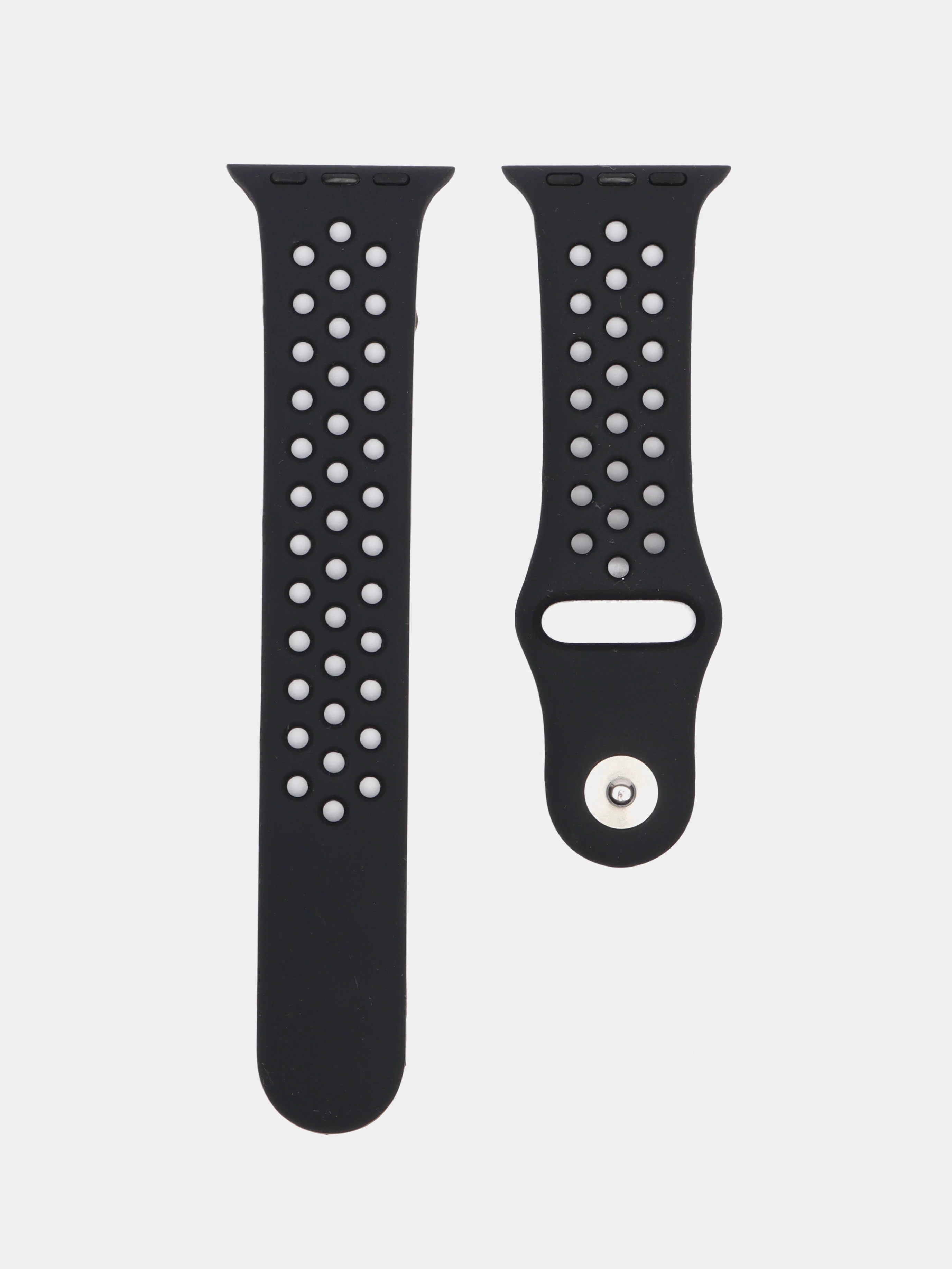 Черный силиконовый ремешок для часов Apple Watch 1-7, SE