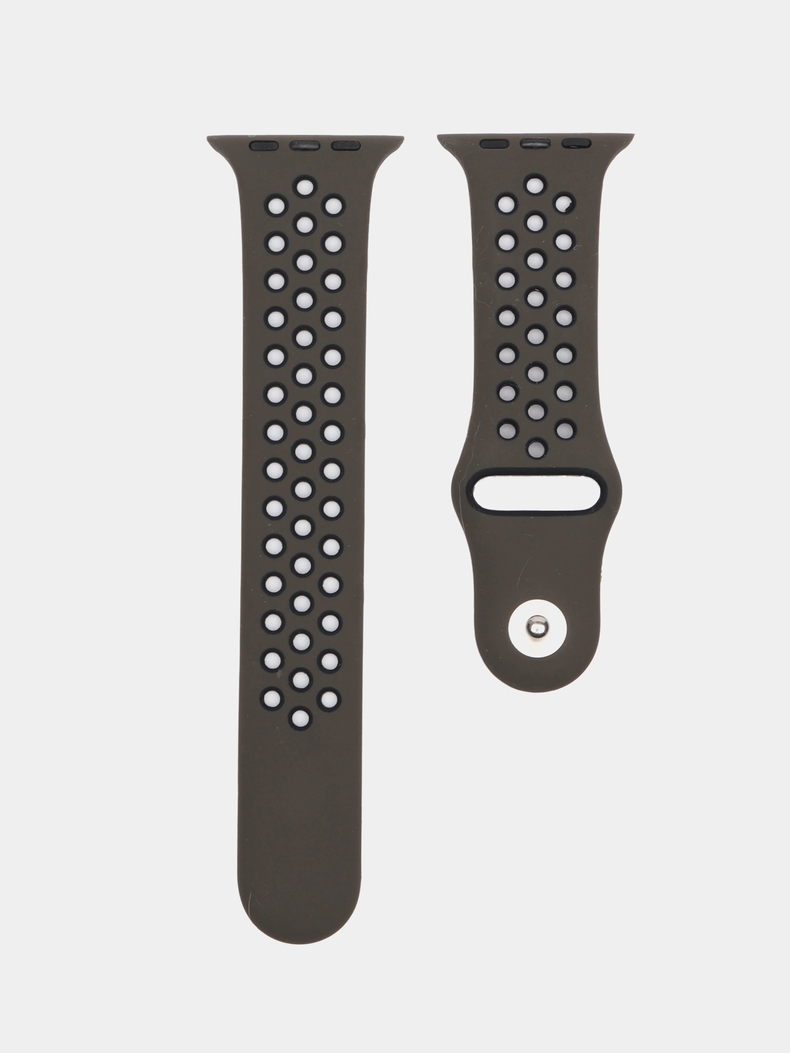 Хром силиконовый ремешок для часов Apple Watch 1-7, SE