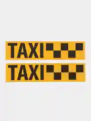 Желтый магнитные стикеры 2шт. TAXI с шашкой для ТАКСИ