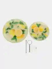 Желтый блюдо сервировочное, фруктовница,конфетница стеклянная 2-х ярусная, 3 вида