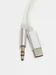 Белый кабель AUX-Type-C, 3,5mm jack, 1 м