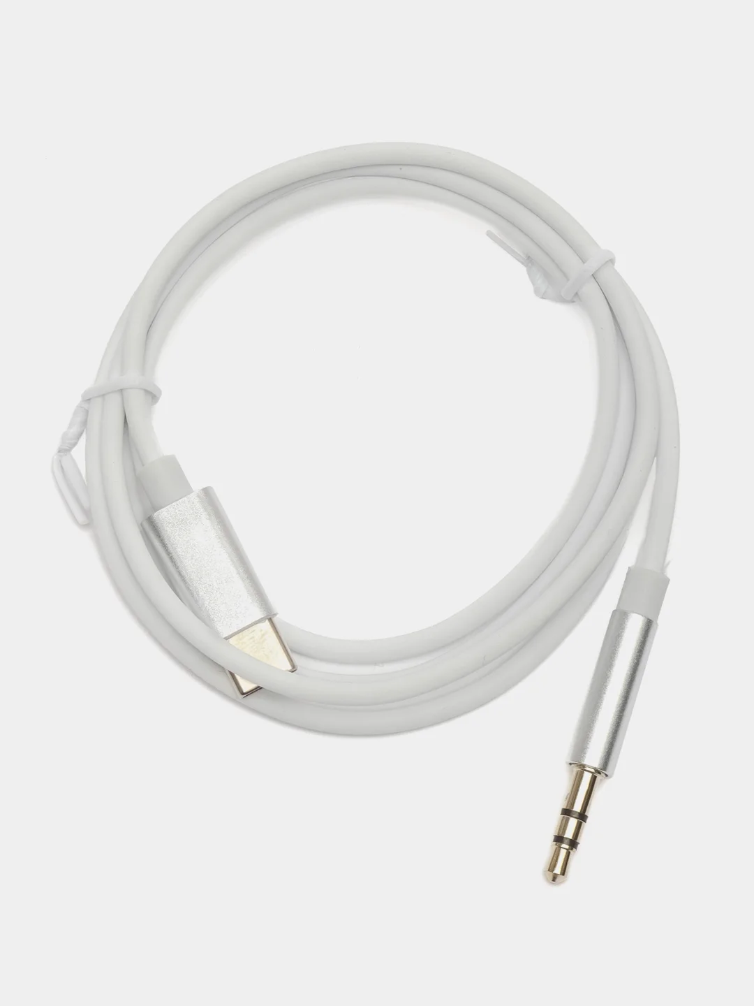 Белый кабель AUX-Type-C, 3,5mm jack, 1 м