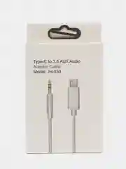 Белый кабель AUX-Type-C, 3,5mm jack, 1 м