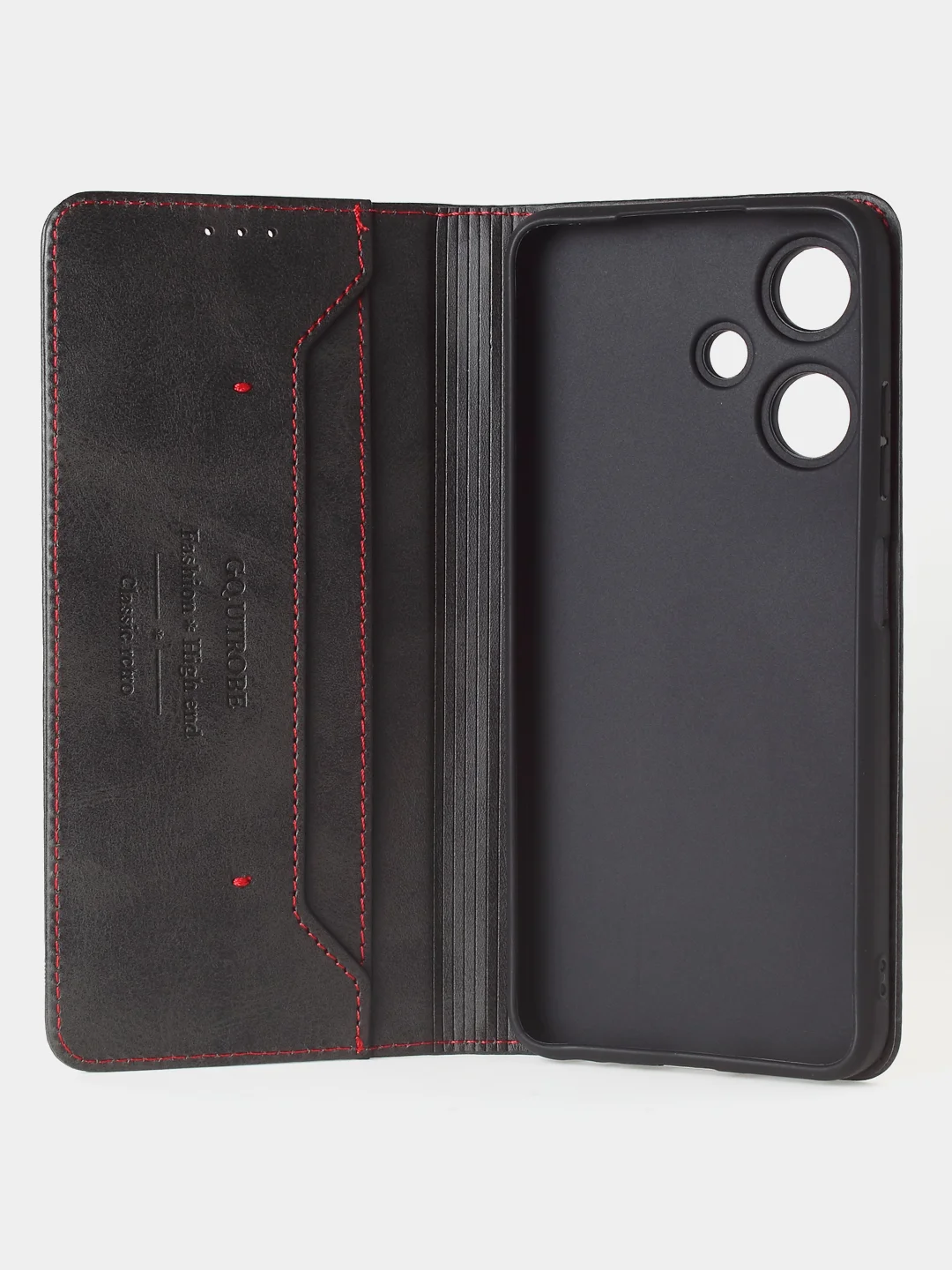 Черный чехол-книжка GQ для Infinix Hot 30i из искусственной кожи