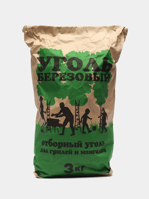 Уголь березовый для мангала и грилей, 3 кг (2,6 -3,1 кг)