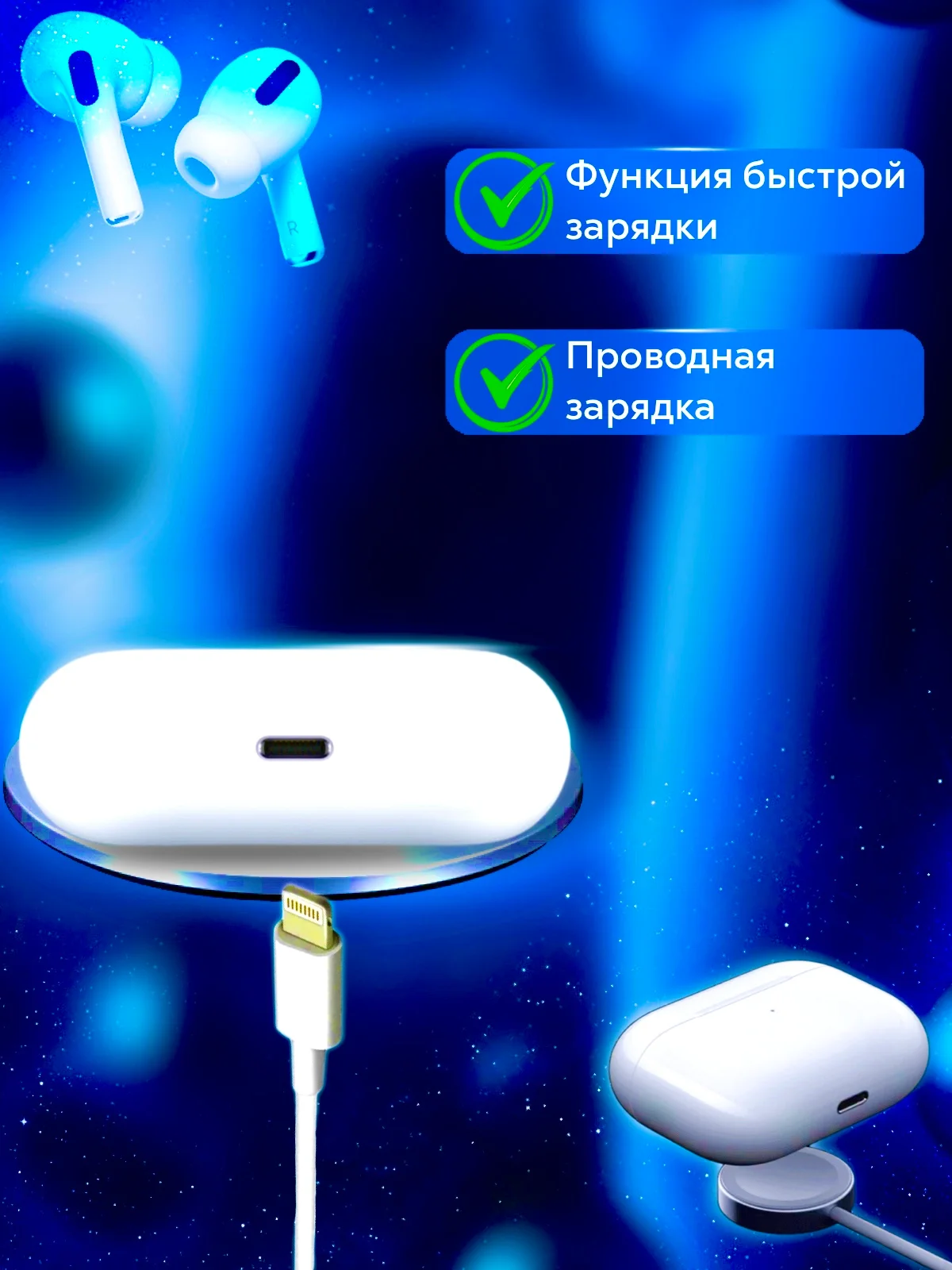 Беспроводные наушники Pods Pro, с шумоподавлением и прозрачностью, Bluetooth, сенсорные