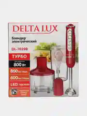 Красный блендер погружной DELTA LUX DL-7039B, 800 Вт