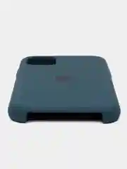 Синий меланж чехол Silicone Case для iPhone 11, с открытым низом