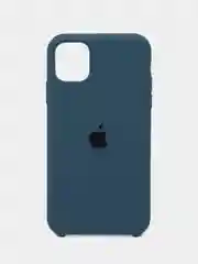 Синий меланж чехол Silicone Case для iPhone 11, с открытым низом