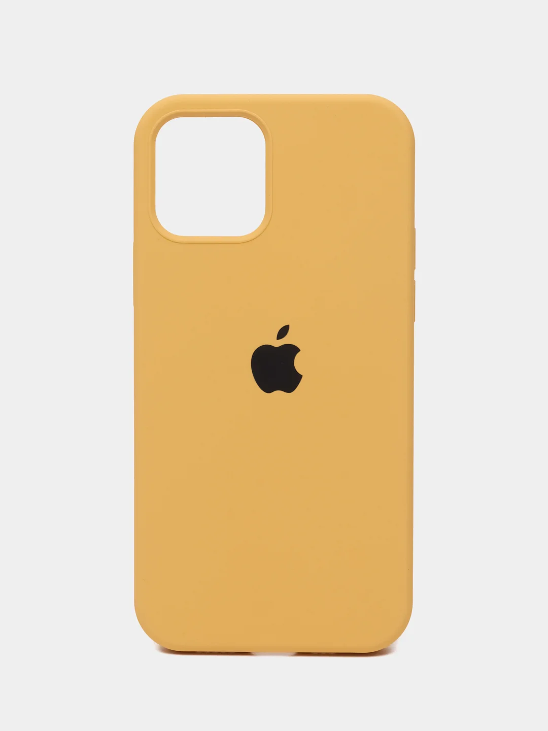 Желтый чехол Silicone Case для iPhone 12 / iPhone 12 Pro, закрытый низ