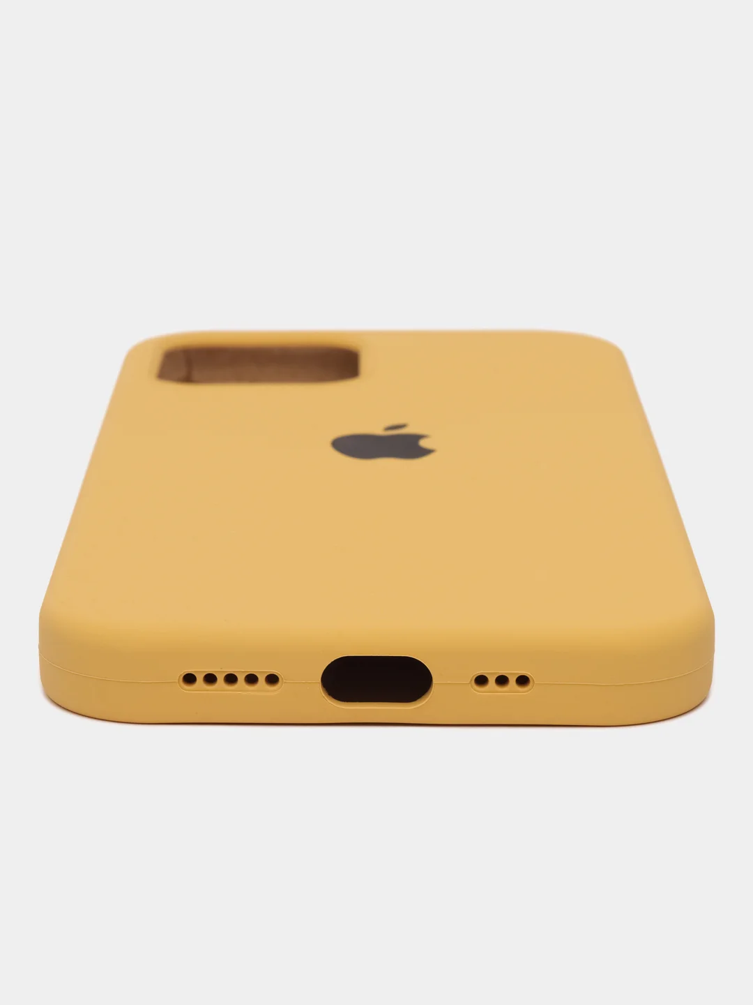 Желтый чехол Silicone Case для iPhone 12 / iPhone 12 Pro, закрытый низ