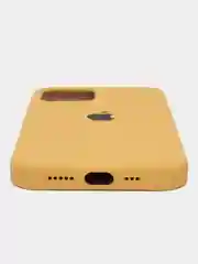 Желтый чехол Silicone Case для iPhone 12 / iPhone 12 Pro, закрытый низ