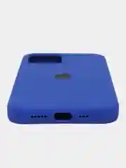 Синий чехол Silicone Case для iPhone 12 / iPhone 12 Pro, закрытый низ