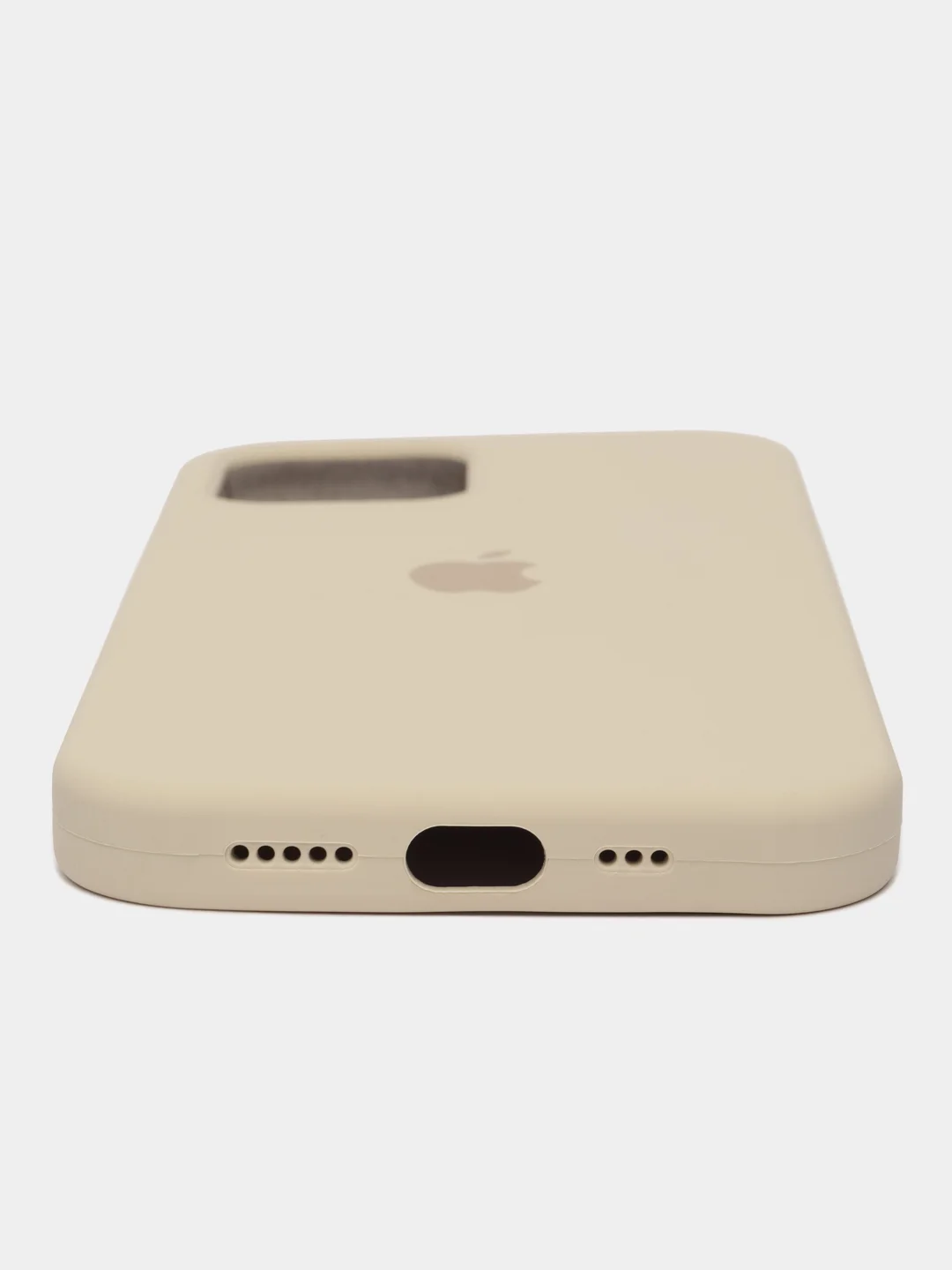 Бежевый чехол Silicone Case для iPhone 12 / iPhone 12 Pro, закрытый низ