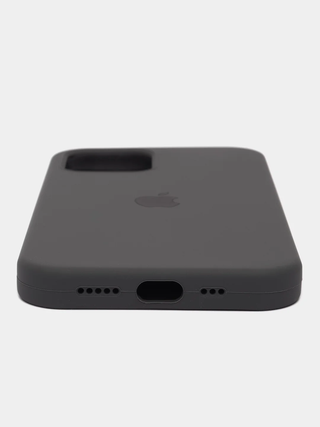 Серый чехол Silicone Case для iPhone 12 / iPhone 12 Pro, закрытый низ