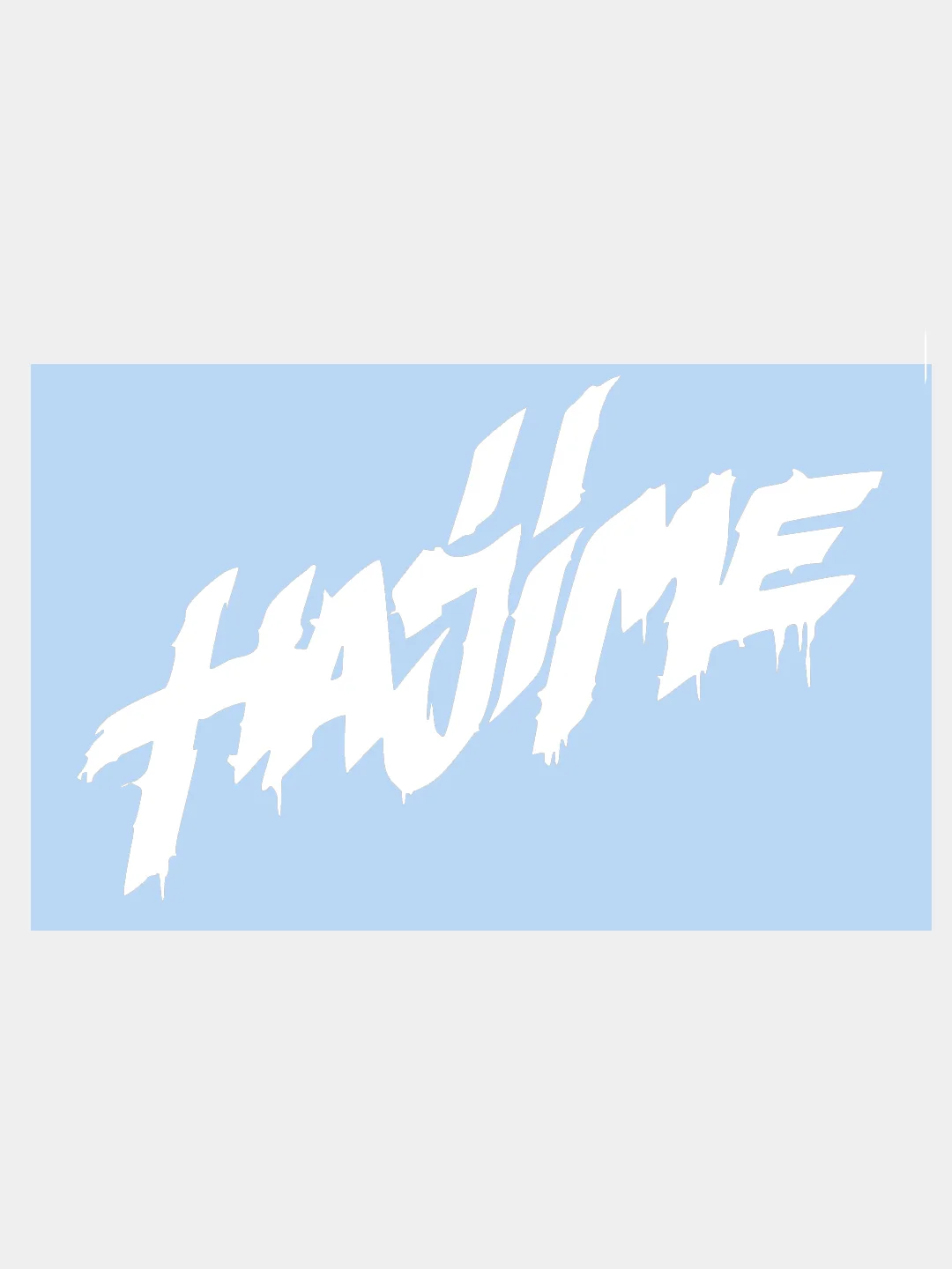 Белый наклейка на телефон, ноутбук, планшет "HAJIME" 5х3,3см
