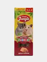 Палочки (лакомство) для мелких грызунов Happy Jungle "Мед и орехи", 3 шт, 90 г