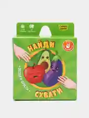 Игра карточная "Найди-схвати. Овощи и фрукты", 57 карточек, 8,2 х 8,2 см