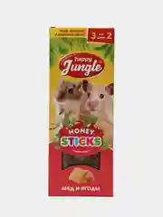 Палочки (лакомство) для мелких грызунов "Мед и ягоды" Happy Jungle, 3 штуки, 90 г