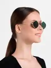 Зелёный хаки солнцезащитные очки, унисекс, шестиугольной формы