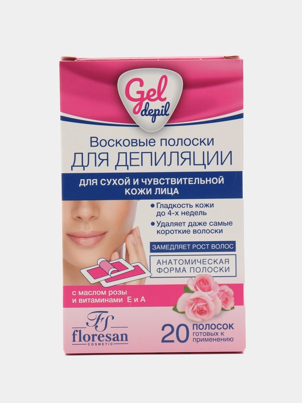 Floresan Восковые полоски для депиляции чувствительной кожи лица 20 шт