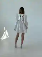 Белый платье с длинным рукавом, весна, лето