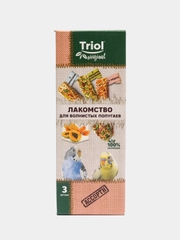 Лакомство для попугаев Triol Original, зерновые палочки, ассорти, 3 в 1, 80 г
