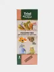 Лакомство для попугаев Triol Original, зерновые палочки, ассорти, 3 в 1, 80 г