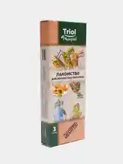 Лакомство для попугаев Triol Original, зерновые палочки, ассорти, 3 в 1, 80 г