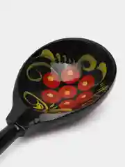 Ложка деревянная , полубаская, хохлома, набор 2 штуки