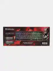 Клавиатура игровая компьютерная Defender Red GK-116 RU, с подсветкой, отключаемый Type С