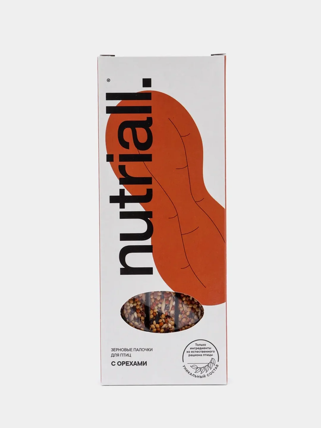Лакомство Nutriall для птиц: зерновые палочки с орехом, 2 упаковки, 6 штук
