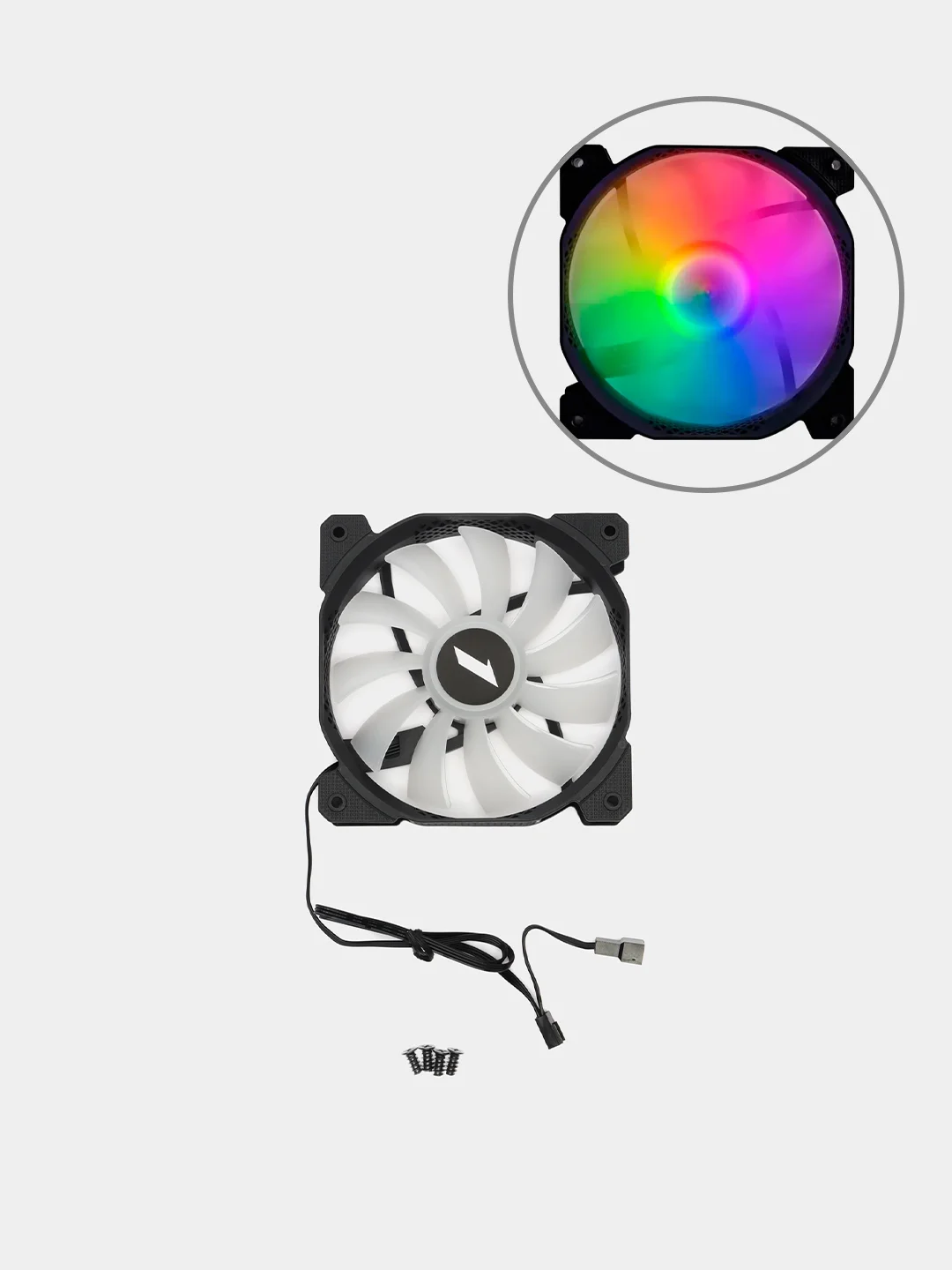 Черный вентилятор для компьютера 1stPlayer F1, 120mm F1-BK, кулер для корпуса с подсветкой